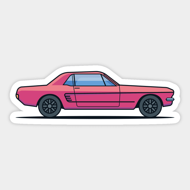 Vintage Ford Mustang Sticker by lanaxxart